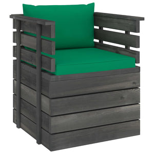 vidaXL Garden Armchair with Cushions Pinewood