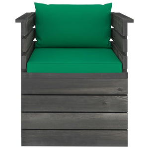 vidaXL Garden Armchair with Cushions Pinewood