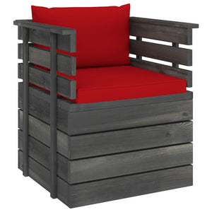 vidaXL Garden Armchair with Cushions Pinewood