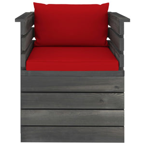 vidaXL Garden Armchair with Cushions Pinewood