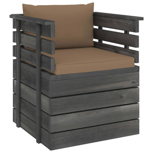 vidaXL Garden Armchair with Cushions Pinewood