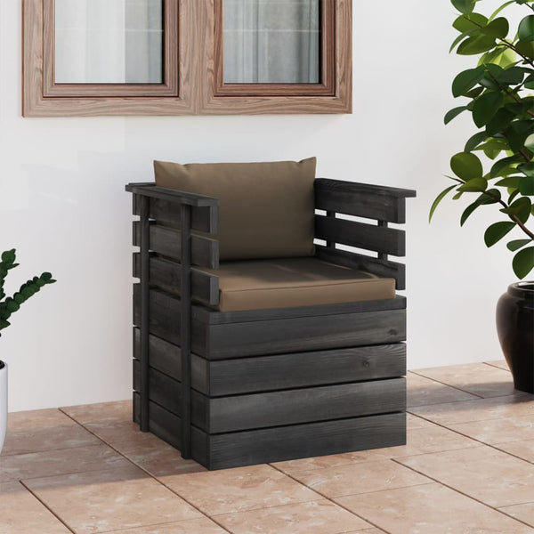 vidaXL Garden Armchair with Cushions Pinewood
