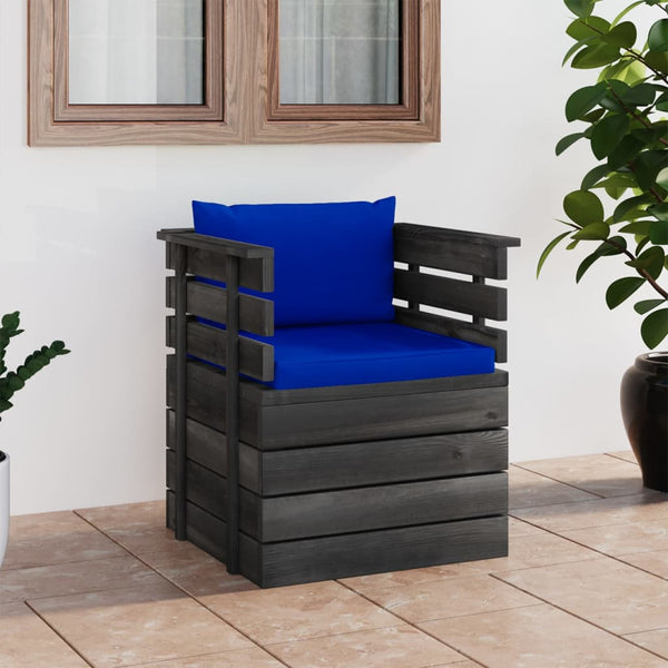 vidaXL Garden Armchair with Cushions Pinewood