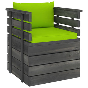 vidaXL Garden Armchair with Cushions Pinewood
