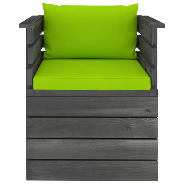 vidaXL Garden Armchair with Cushions Pinewood