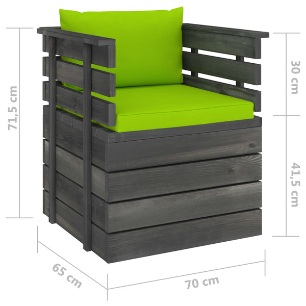 vidaXL Garden Armchair with Cushions Pinewood