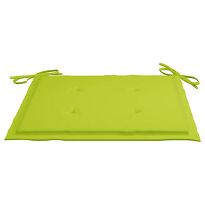 vidaXL Batavia Chairs 2 pcs with Light Green Cushions Solid Teak Wood