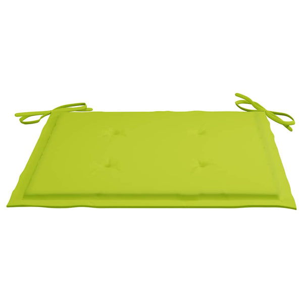 vidaXL Batavia Chairs 2 pcs with Light Green Cushions Solid Teak Wood