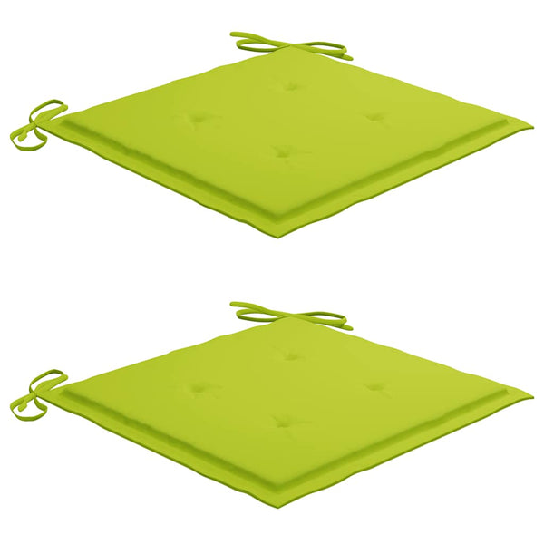 vidaXL Batavia Chairs 2 pcs with Light Green Cushions Solid Teak Wood