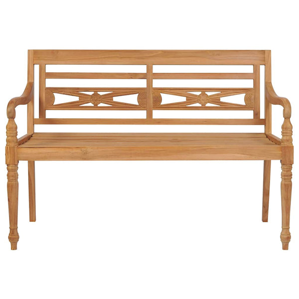 vidaXL Batavia Garden Bench with Anthracite Cushions 120 cm Solid Teak Wood