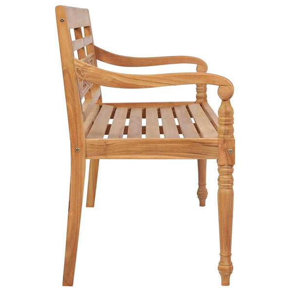 vidaXL Batavia Garden Bench with Anthracite Cushions 120 cm Solid Teak Wood