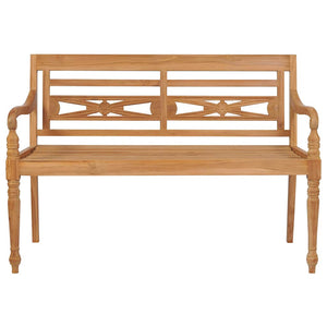 vidaXL Batavia Garden Bench with Grey Cushion 120 cm Solid Teak Wood