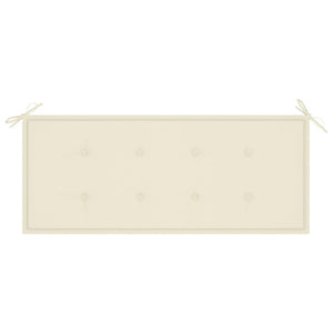 vidaXL Batavia Garden Bench with Cream-White Cushion 120cm Solid Teak Wood