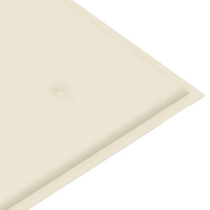 vidaXL Batavia Garden Bench with Cream-White Cushion 120cm Solid Teak Wood