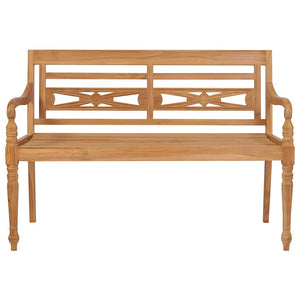 vidaXL Batavia Garden Bench with Beige Cushion 120 cm Solid Teak Wood