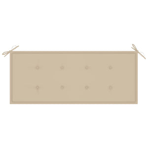 vidaXL Batavia Garden Bench with Beige Cushion 120 cm Solid Teak Wood