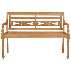 vidaXL Batavia Garden Bench with Taupe Cushion 120 cm Solid Teak Wood