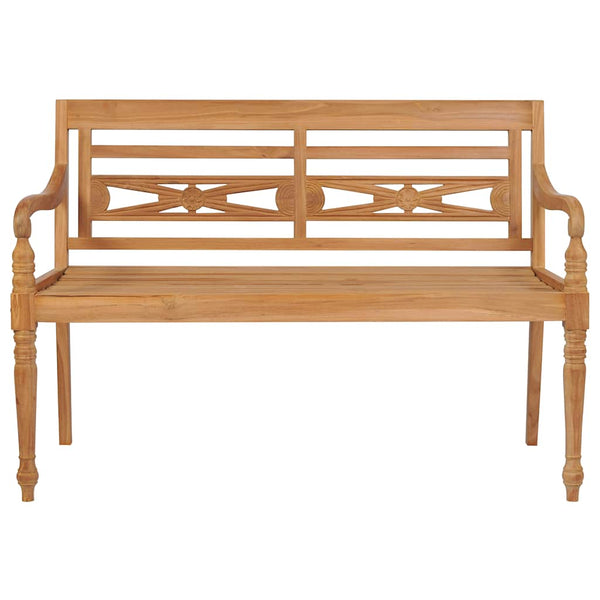 vidaXL Batavia Garden Bench with Taupe Cushion 120 cm Solid Teak Wood