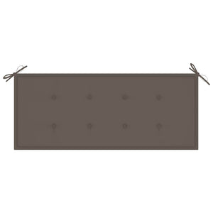 vidaXL Batavia Garden Bench with Taupe Cushion 120 cm Solid Teak Wood