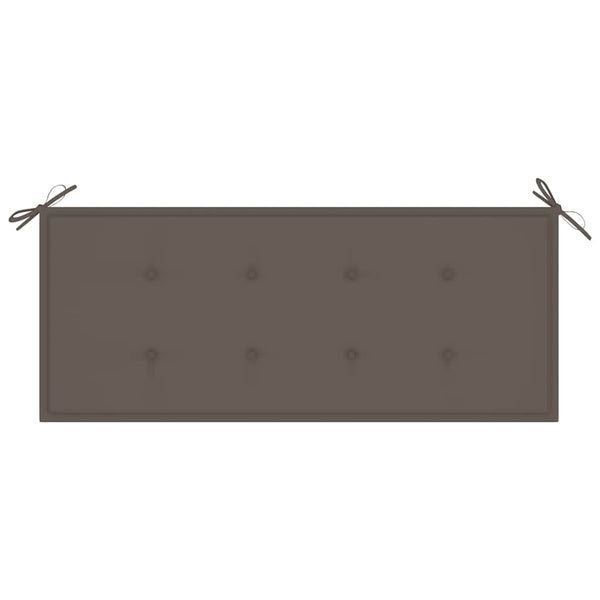 vidaXL Batavia Garden Bench with Taupe Cushion 120 cm Solid Teak Wood
