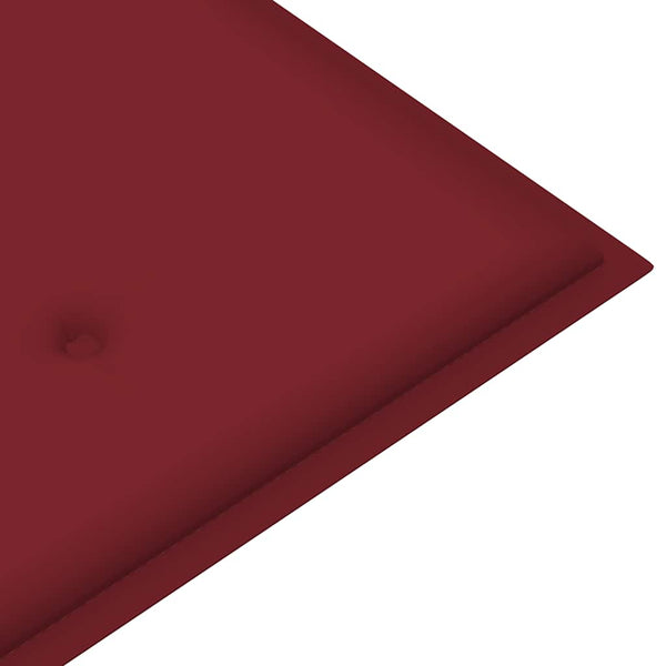 vidaXL Batavia Garden Bench with Wine Red Cushion 120 cm Solid Teak Wood