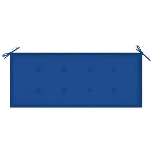 vidaXL Batavia Garden Bench with Royal Blue Cushion 120 cm Solid Teak