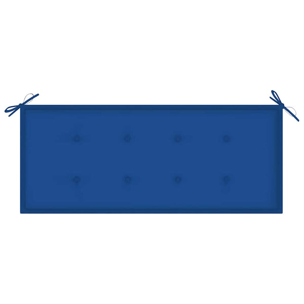 vidaXL Batavia Garden Bench with Royal Blue Cushion 120 cm Solid Teak