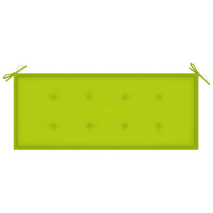 vidaXL Batavia Garden Bench with Light Green Cushion 120 cm Solid Teak Wood
