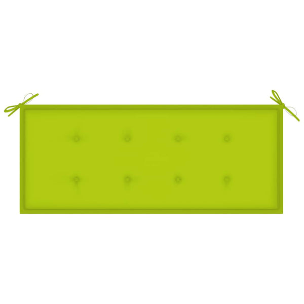 vidaXL Batavia Garden Bench with Light Green Cushion 120 cm Solid Teak Wood