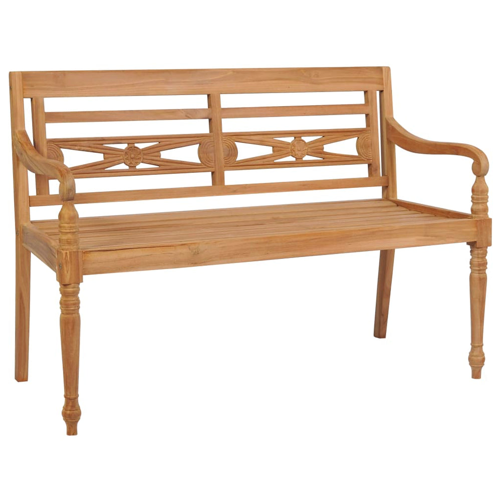vidaXL Batavia Garden Bench with Anthracite Cushions 120 cm Solid Teak Wood