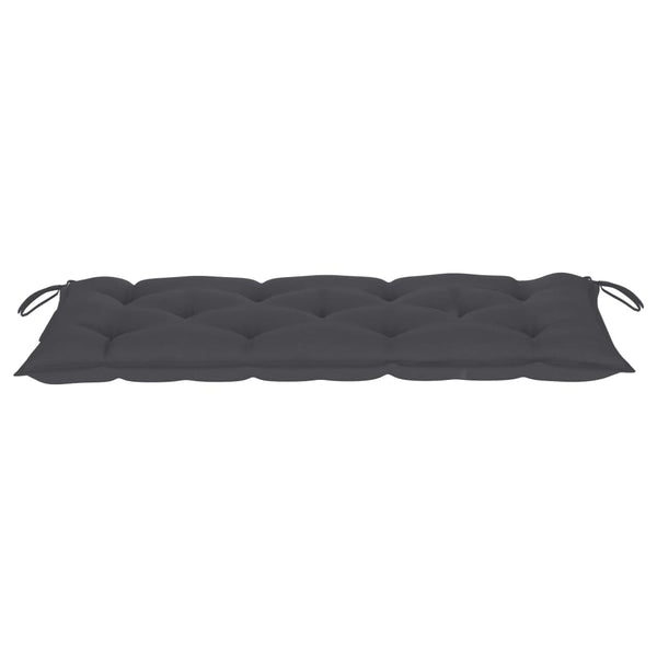 vidaXL Batavia Garden Bench with Anthracite Cushions 120 cm Solid Teak Wood