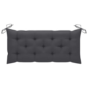 vidaXL Batavia Garden Bench with Anthracite Cushions 120 cm Solid Teak Wood