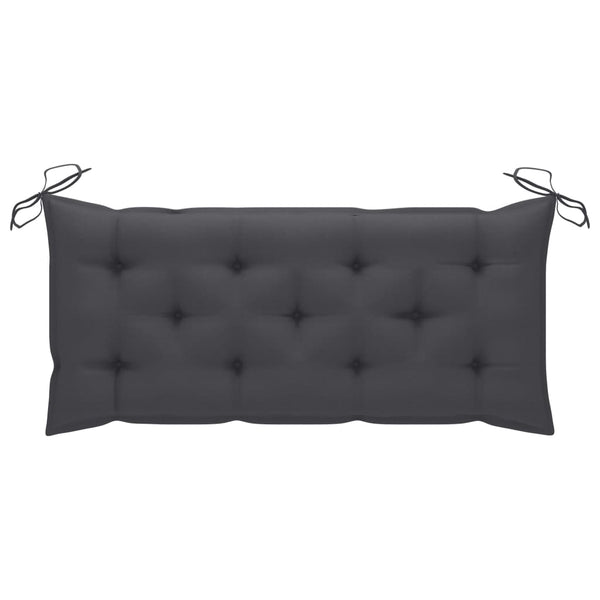 vidaXL Batavia Garden Bench with Anthracite Cushions 120 cm Solid Teak Wood