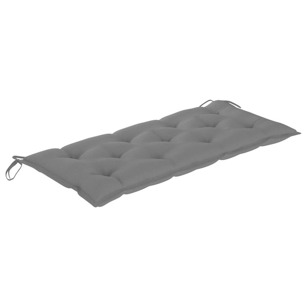 vidaXL Batavia Garden Bench with Grey Cushion 120 cm Solid Teak Wood
