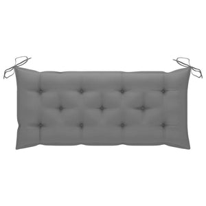 vidaXL Batavia Garden Bench with Grey Cushion 120 cm Solid Teak Wood