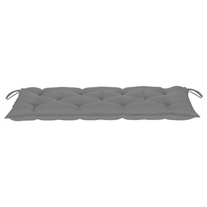 vidaXL Batavia Garden Bench with Grey Cushion 120 cm Solid Teak Wood