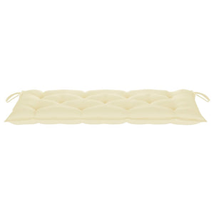 vidaXL Batavia Garden Bench with Cream-White Cushion 120cm Solid Teak Wood