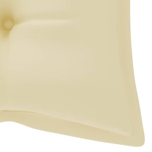 vidaXL Batavia Garden Bench with Cream-White Cushion 120cm Solid Teak Wood