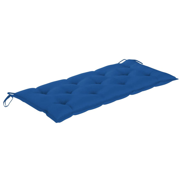 vidaXL Batavia Garden Bench with Blue Cushion 120 cm Solid Teakwood
