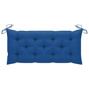 vidaXL Batavia Garden Bench with Blue Cushion 120 cm Solid Teakwood