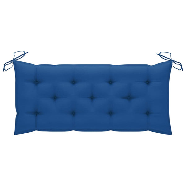 vidaXL Batavia Garden Bench with Blue Cushion 120 cm Solid Teakwood
