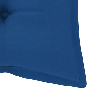 vidaXL Batavia Garden Bench with Blue Cushion 120 cm Solid Teakwood