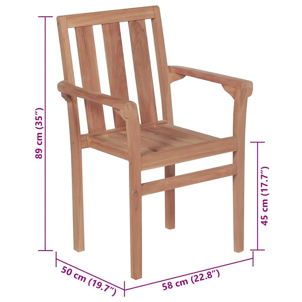 vidaXL Garden Chairs 2 pcs. with Anthracite Cushions Solid Teak Wood