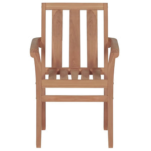 vidaXL Garden Chairs 2 pcs. with Cream White Cushions Solid Teak Wood