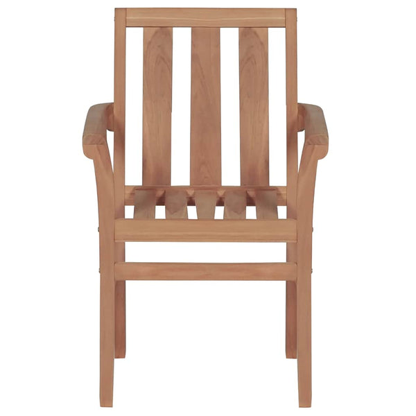 vidaXL Garden Chairs 2 pcs. with Cream White Cushions Solid Teak Wood