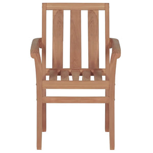 vidaXL Garden Chairs 2 pcs. with Red Cushions Solid Teakwood
