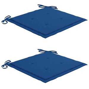vidaXL Garden Chairs 2 pcs. with Royal Blue Cushions Solid Teak Wood