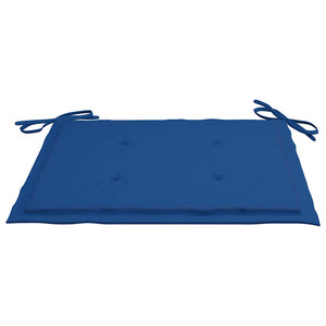 vidaXL Garden Chairs 2 pcs. with Royal Blue Cushions Solid Teak Wood