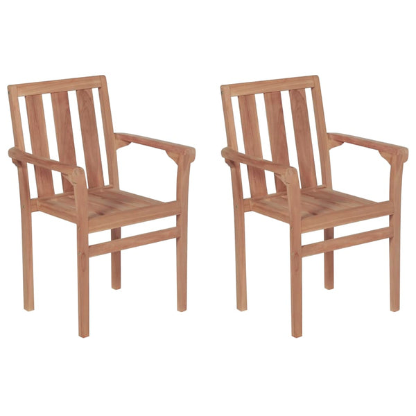 vidaXL Garden Chairs 2 pcs. with Anthracite Cushions Solid Teak Wood