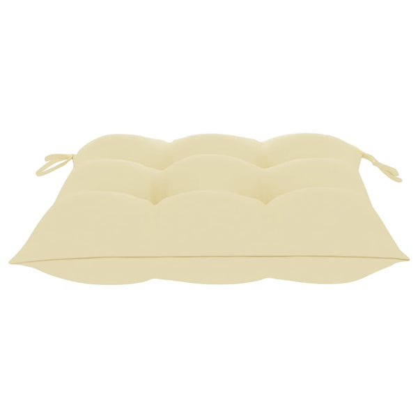 vidaXL Garden Chairs 2 pcs. with Cream White Cushions Solid Teak Wood